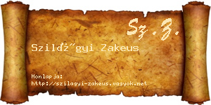 Szilágyi Zakeus névjegykártya