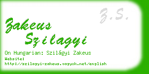 zakeus szilagyi business card