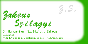 zakeus szilagyi business card